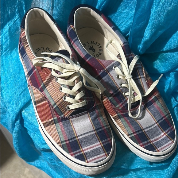 Ralph Lauren Men's Plaid Sneakers - Multicolor - Picture 2 of 8
